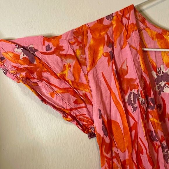 Wrap Dress Floral Pink Pattern Small size - Picture 4 of 4